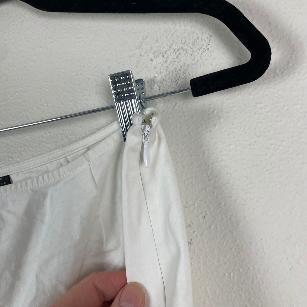Lafayette 148 New York White Cotton Blend Cropped Pants 12 Career Minimalist - Picture 4 of 8